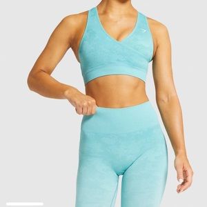 Gymshark Camo Seamless Set- Light Blue- Worn once